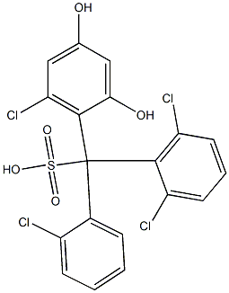  (2-Chlorophenyl)(2,6-dichlorophenyl)(6-chloro-2,4-dihydroxyphenyl)methanesulfonic acid