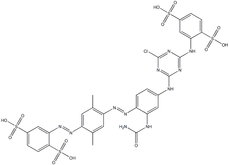 2-[4-[4-[4-Chloro-6-(2,5-disulfoanilino)-1,3,5-triazin-2-ylamino]-2-ureidophenylazo]-2,5-dimethylphenylazo]-1,4-benzenedisulfonic acid