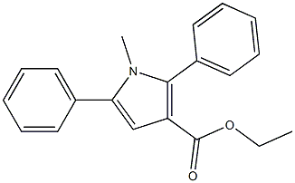 1-メチル-2,5-ジフェニル-1H-ピロール-3-カルボン酸エチル 化学構造式