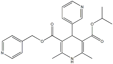 1,4-Dihydro-2,6-dimethyl-4-(3-pyridinyl)pyridine-3,5-dicarboxylic acid 3-(4-pyridinylmethyl)5-isopropyl ester Struktur