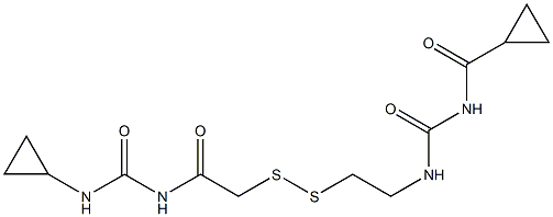 1-(Cyclopropylcarbonyl)-3-[2-[[(3-cyclopropylureido)carbonylmethyl]dithio]ethyl]urea Structure