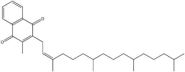 2-メチル-3-[(2Z)-3,7,11,15-テトラメチル-2-ヘキサデセニル]-1,4-ナフトキノン 化学構造式