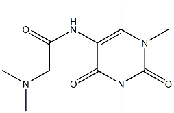 2-(ジメチルアミノ)-N-(2,4-ジオキソ-1,3,6-トリメチル-1,2,3,4-テトラヒドロピリミジン-5-イル)アセトアミド 化学構造式