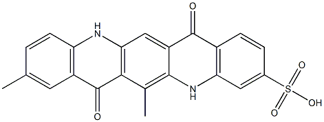 5,7,12,14-テトラヒドロ-6,9-ジメチル-7,14-ジオキソキノ[2,3-b]アクリジン-3-スルホン酸 化学構造式