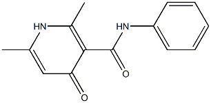 1,4-ジヒドロ-2,6-ジメチル-N-フェニル-4-オキソピリジン-3-カルボアミド 化学構造式