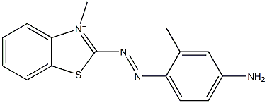 2-[(4-Amino-2-methylphenyl)azo]-3-methylbenzothiazol-3-ium 结构式