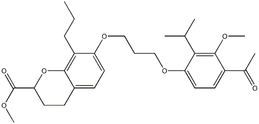 8-Propyl-3,4-dihydro-7-[3-[4-acetyl-2-propyl-3-methoxyphenoxy]propoxy]-2H-1-benzopyran-2-carboxylic acid methyl ester