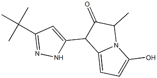 1-(3-tert-Butyl-1H-pyrazol-5-yl)-5-hydroxy-3-methyl-2-pyrrolizinone,,结构式