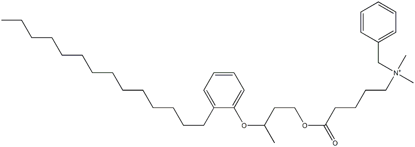 N,N-Dimethyl-N-benzyl-N-[4-[[3-(2-tetradecylphenyloxy)butyl]oxycarbonyl]butyl]aminium,,结构式