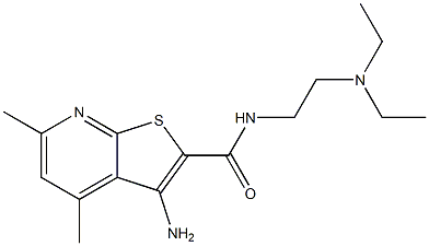 3-Amino-N-[2-(diethylamino)ethyl]-4,6-dimethylthieno[2,3-b]pyridine-2-carboxamide,,结构式