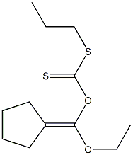 Dithiocarbonic acid O-(ethoxycyclopentylidenemethyl)S-propyl ester Struktur