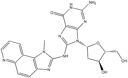 8-[1-メチル-1,2-(6,5-キノリンジイル)グアニジン-3-イル]-2'-デオキシグアノシン 化学構造式