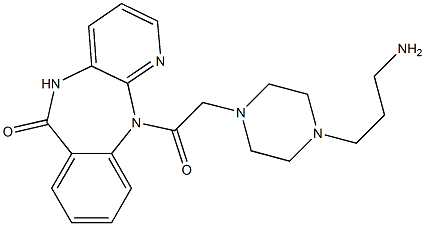 5,11-ジヒドロ-11-[[4-(3-アミノプロピル)-1-ピペラジニル]アセチル]-6H-ピリド[2,3-b][1,4]ベンゾジアゼピン-6-オン 化学構造式