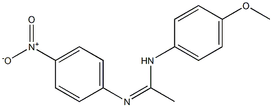 N1-(p-メトキシフェニル)-N2-(p-ニトロフェニル)アセトアミジン 化学構造式