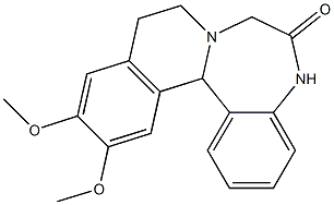 5,9,10,14b-テトラヒドロ-12,13-ジメトキシイソキノ[2,1-d][1,4]ベンゾジアゼピン-6(7H)-オン 化学構造式