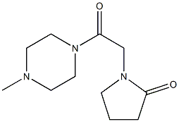 1-メチル-4-[(2-オキソ-1-ピロリジニル)アセチル]ピペラジン 化学構造式
