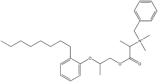 N,N-Dimethyl-N-benzyl-N-[1-[[2-(2-octylphenyloxy)propyl]oxycarbonyl]ethyl]aminium Structure