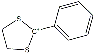 2-フェニル-1,3-ジチオラン-2-イルカチオン 化学構造式