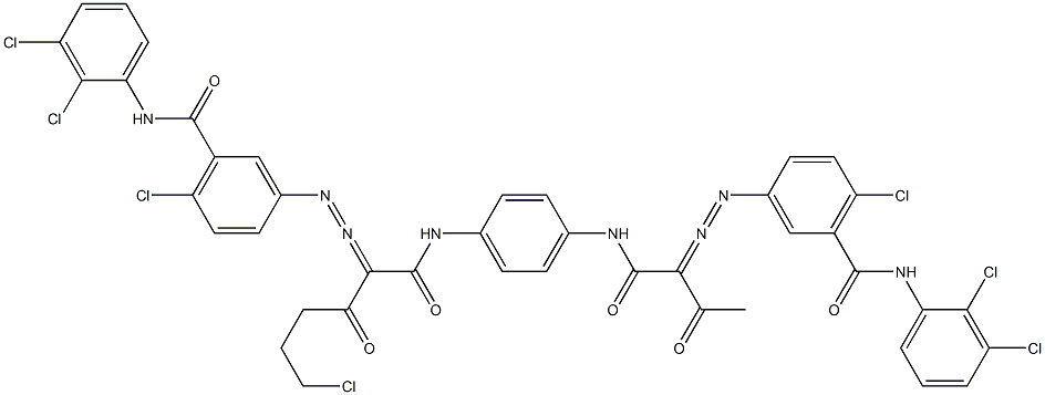 3,3'-[2-(2-Chloroethyl)-1,4-phenylenebis[iminocarbonyl(acetylmethylene)azo]]bis[N-(2,3-dichlorophenyl)-6-chlorobenzamide] Structure