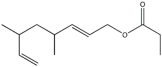 Propionic acid 4,6-dimethyl-2,7-octadienyl ester Struktur