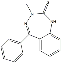 5-フェニル-3-メチル-1H-1,3,4-ベンゾトリアゼピン-2(3H)-チオン 化学構造式