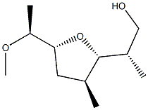 (2S,3S,5R)-2-[(S)-3-ヒドロキシプロパン-2-イル]-5-[(S)-1-メトキシエチル]-3-メチルテトラヒドロフラン 化学構造式