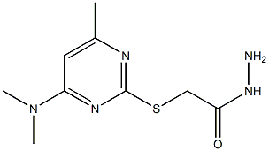 (4-ジメチルアミノ-6-メチル-2-ピリミジニルチオ)酢酸ヒドラジド 化学構造式