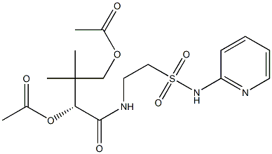 [R,(+)]-2,4-Bis(acetyloxy)-3,3-dimethyl-N-[2-(2-pyridylsulfamoyl)ethyl]butyramide Struktur