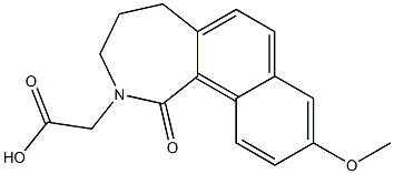 2,3,4,5-テトラヒドロ-9-メトキシ-1-オキソ-1H-ナフト[1,2-c]アゼピン-2-酢酸 化学構造式