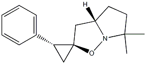 (2R,3aS,2'R)-6,6-Dimethyl-2'-phenyl-3a,4,5,6-tetrahydrospiro[pyrrolo[1,2-b]isoxazole-2(3H),1'-cyclopropane],,结构式