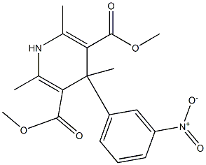 1,4-Dihydro-2,4,6-trimethyl-4-(3-nitrophenyl)pyridine-3,5-dicarboxylic acid dimethyl ester Structure