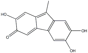 9-メチル-2,3,7-トリヒドロキシ-6H-フルオレン-6-オン 化学構造式