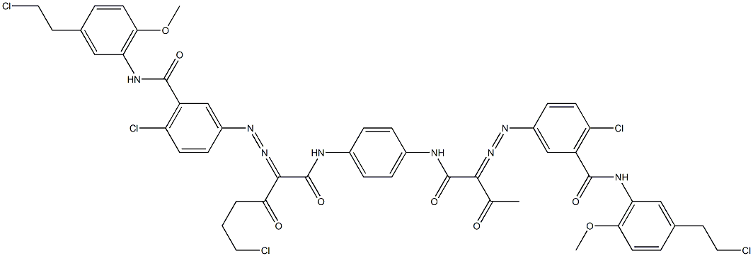 3,3'-[2-(2-Chloroethyl)-1,4-phenylenebis[iminocarbonyl(acetylmethylene)azo]]bis[N-[3-(2-chloroethyl)-6-methoxyphenyl]-6-chlorobenzamide]