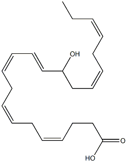(4Z,7Z,10Z,12E,16Z,19Z)-14-Hydroxy-4,7,10,12,16,19-docosahexaenoic acid Structure