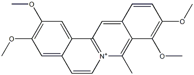 2,3,9,10-Tetramethoxy-8-methyldibenzo[a,g]quinolizinium,,结构式