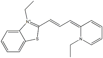 3-エチル-2-[3-[1-エチルピリジン-2(1H)-イリデン]-1-プロペニル]ベンゾチアゾール-3-イウム 化学構造式