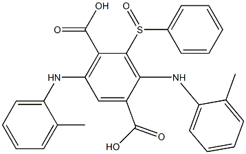 2-(Phenylsulfinyl)-3,6-di(o-toluidino)terephthalic acid Structure