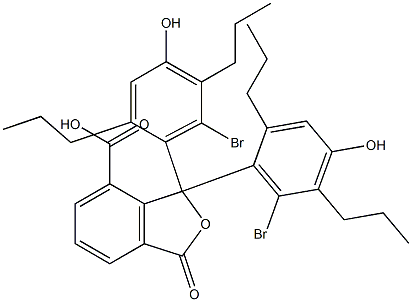 1,1-Bis(6-bromo-4-hydroxy-2,5-dipropylphenyl)-1,3-dihydro-3-oxoisobenzofuran-7-carboxylic acid,,结构式