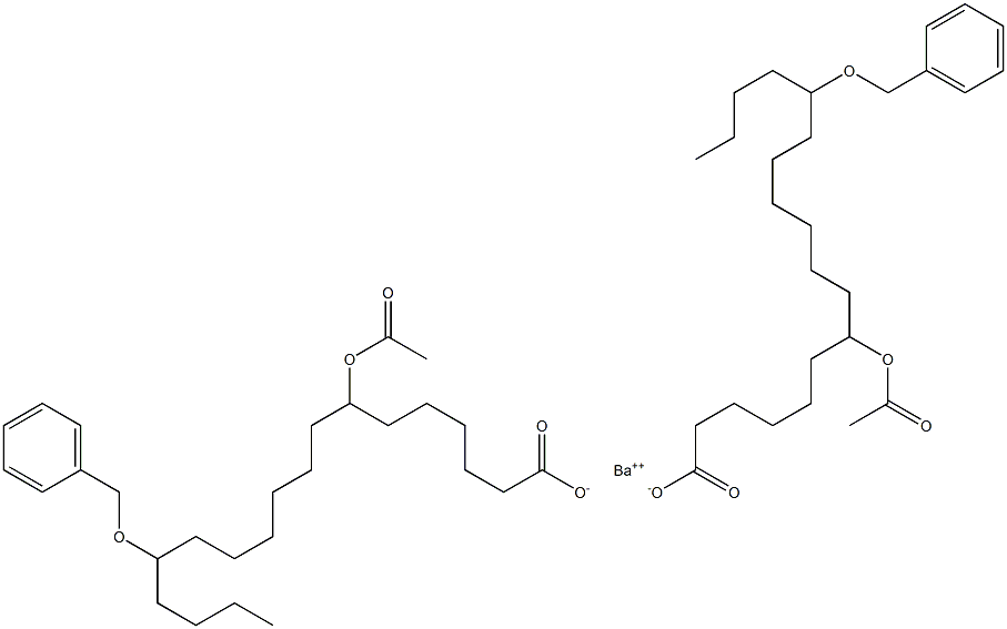 Bis(14-benzyloxy-7-acetyloxystearic acid)barium salt,,结构式