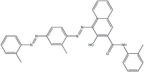 3-ヒドロキシ-4-[2-メチル-4-(2-メチルフェニルアゾ)フェニルアゾ]-N-(2-メチルフェニル)-2-ナフトアミド 化学構造式