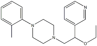 1-[2-エトキシ-2-(3-ピリジニル)エチル]-4-(o-トリル)ピペラジン 化学構造式