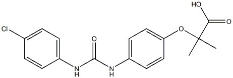 2-[4-[3-(4-Chlorophenyl)ureido]phenoxy]-2-methylpropionic acid Structure