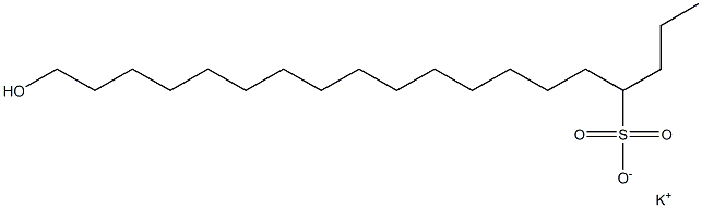 19-Hydroxynonadecane-4-sulfonic acid potassium salt,,结构式
