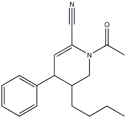 3-Butyl-1-acetyl-1,2,3,4-tetrahydro-4-phenylpyridine-6-carbonitrile