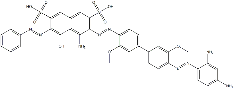 4-Amino-3-[[4'-[(2,4-diaminophenyl)azo]-3,3'-dimethoxy[1,1'-biphenyl]-4-yl]azo]-5-hydroxy-6-(phenylazo)-2,7-naphthalenedisulfonic acid,,结构式