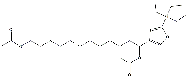 Acetic acid 1-[5-(triethylsilyl)-3-furyl]-12-acetoxydodecyl ester Struktur
