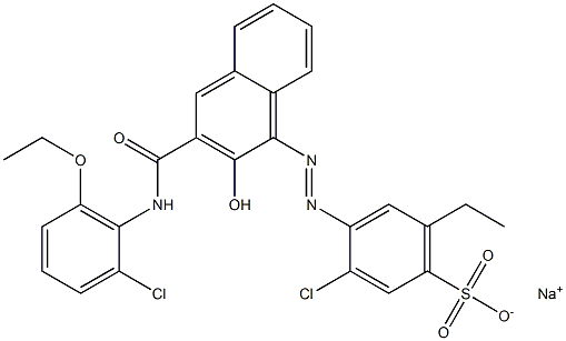 3-Chloro-6-ethyl-4-[[3-[[(2-chloro-6-ethoxyphenyl)amino]carbonyl]-2-hydroxy-1-naphtyl]azo]benzenesulfonic acid sodium salt