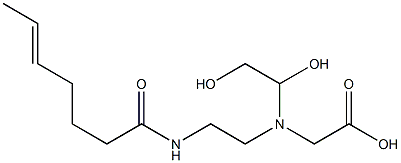 N-(1,2-Dihydroxyethyl)-N-[2-(5-heptenoylamino)ethyl]aminoacetic acid,,结构式