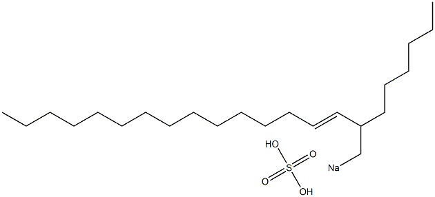 硫酸2-ヘキシル-3-ヘプタデセニル=ナトリウム 化学構造式