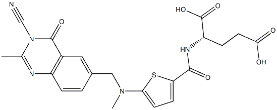 (2S)-2-[5-[N-Cyanomethyl-N-[[(3,4-dihydro-2-methyl-4-oxoquinazolin)-6-yl]methyl]amino]-2-thienylcarbonylamino]glutaric acid 结构式